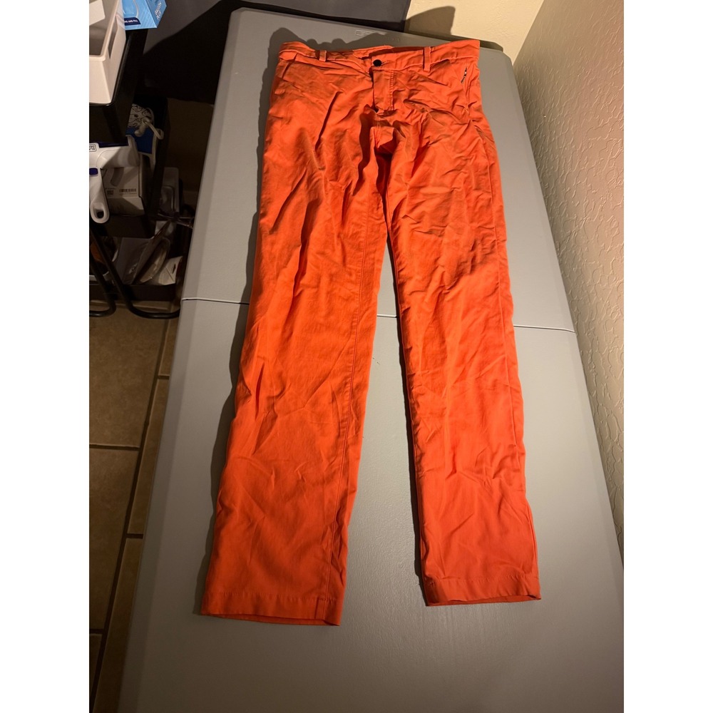 Lululemon Athletica Mens Commission Pants Orange Size 34 Straight Leg Stretch